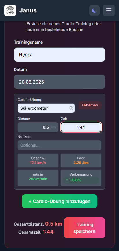 Cardio Training Tracker