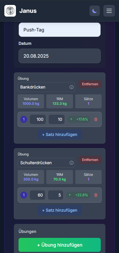 Kraftsport Training Tracker